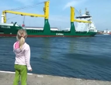 Μια μικρή κάνει ότι κορνάρει σε ένα πλοίο όμως αυτό που ακολούθησε δεν το περίμενε! (βίντεο)